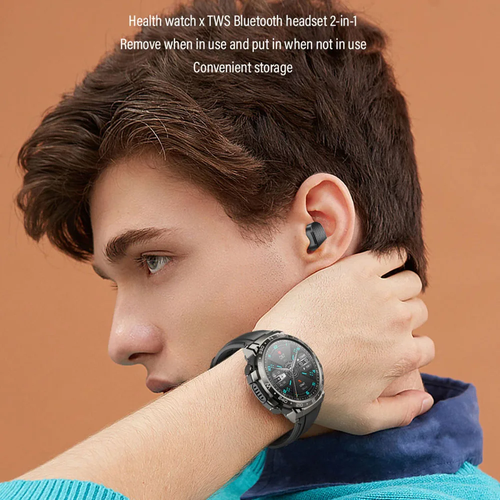 Smart Watch TWS Headset Dual Functionality 512MB Memory