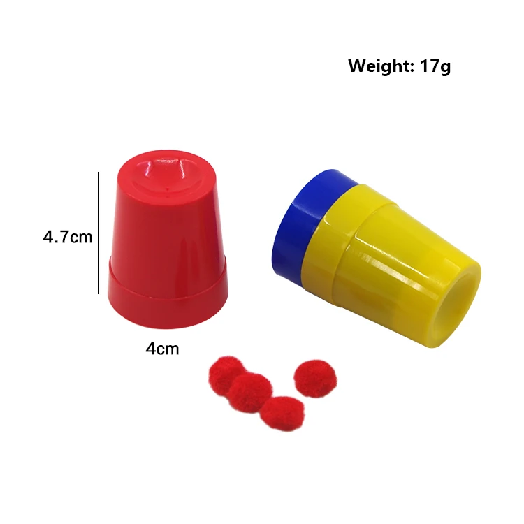 Promotion Gift Plastic Small Size Three Cups and Balls Game Magic Trick Cup and Ball Illusion Magic Tricks Toy for Kids