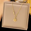 Collana in acciaio inossidabile con pendente a fiocco di neve