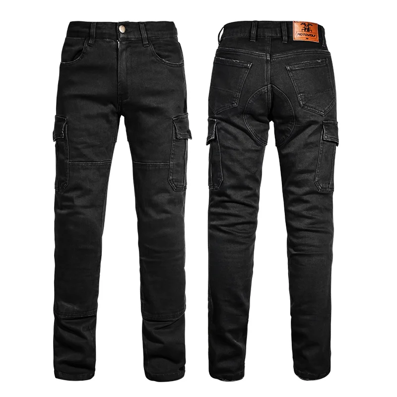 Брюки MOTOWOLF мужские мотоциклетные с подкладкой, непромокаемые джинсы для мотокросса, для езды на мотоцикле