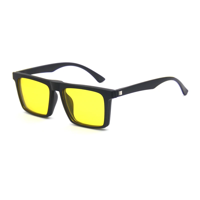 5 in 1 Plastic Sport Interchangeable Changeable Lens Clip on Sunglasses Magnetic Polarized
