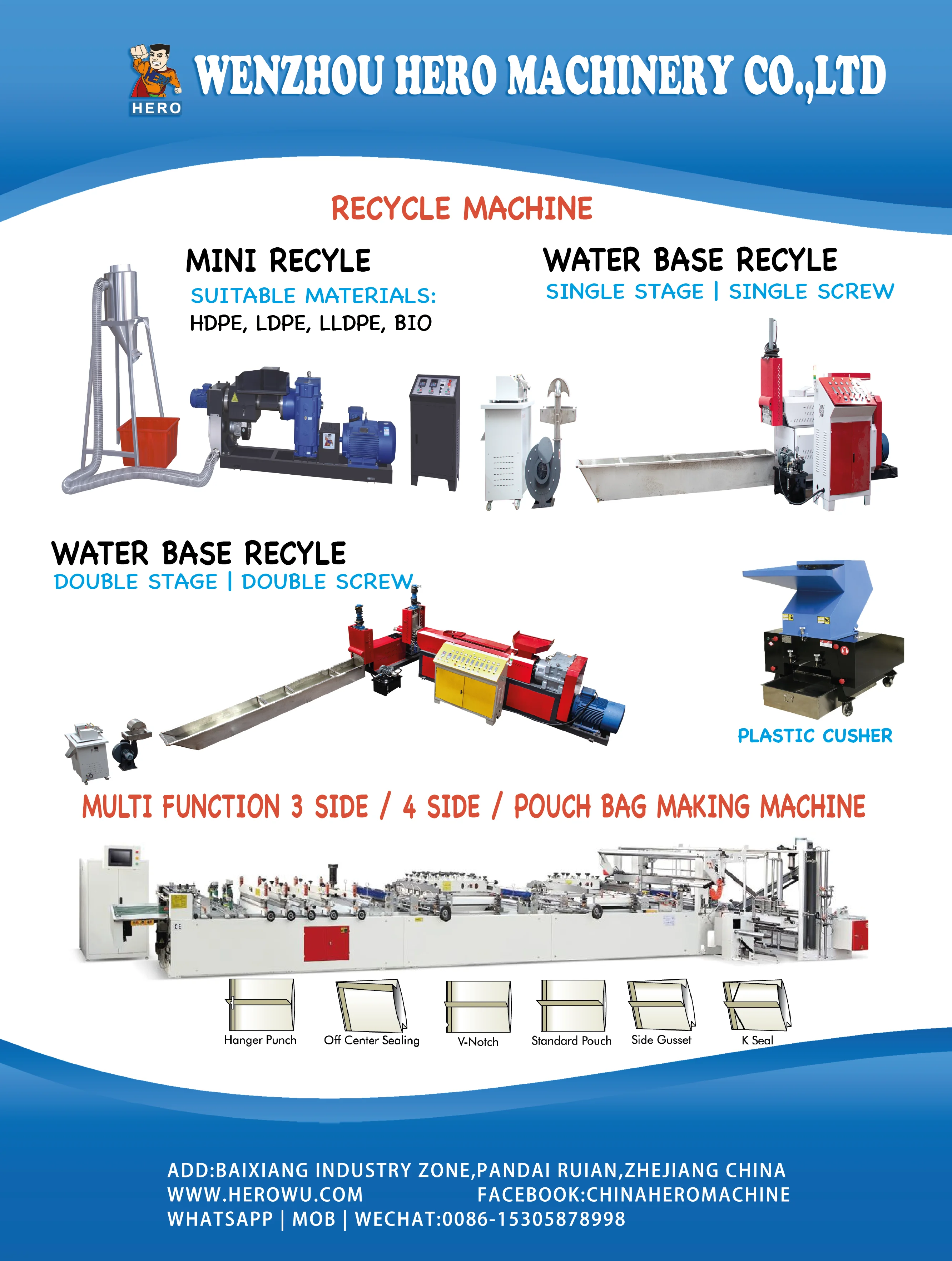 Mini Plastic Recycling Granulated Pellet Machine 3 in 1