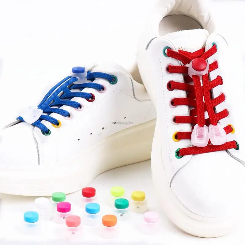 Fashion No Tie Shoe laces Elastic Laces Sneakers Flat Shoelaces without  ties Kids Adult Quick Shoe lace Rubber Bands for Shoes