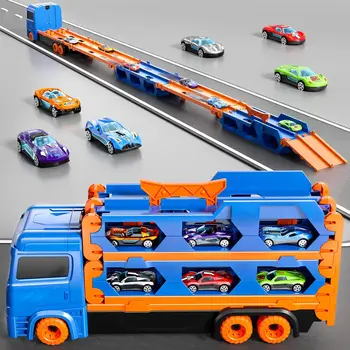 Custom Ejection Fold Metal Transportation Storage Container 3 Layer Truck Model Car Mini Vehicle for Kids Alloy Diecast Toys
