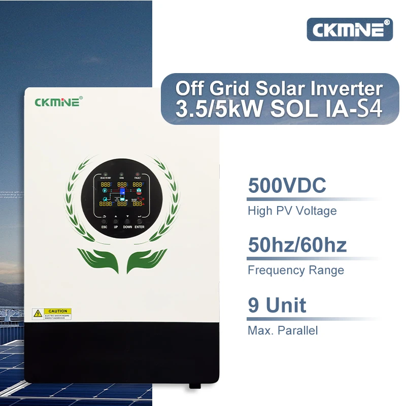 CKMINE Hochwertiger 5-kW- / 3,5-kW-Wechselrichter für Off-Grid-Anwendungen mit MPPT-Hybrid-Eingang, 48 V, 500 VDC Solareingang, einphasig, 230 V AC, individuell für den Heimgebrauch konfigurierbar