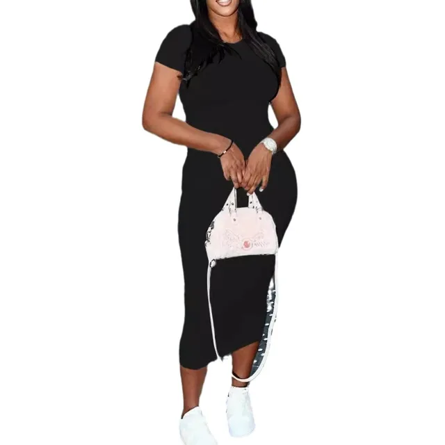 Short Sleeve Solid Midi Woman Wear Dresses for Girls of 6-14 Years Casual Dress for Women Plus Size Women Clothing High Fashion