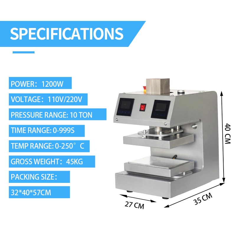 20 Ton Electric Automatic Heat Press Machine Double Sided Pneumatic Heating Hydraulic Bottle 6x8 Press Machine - Image 2