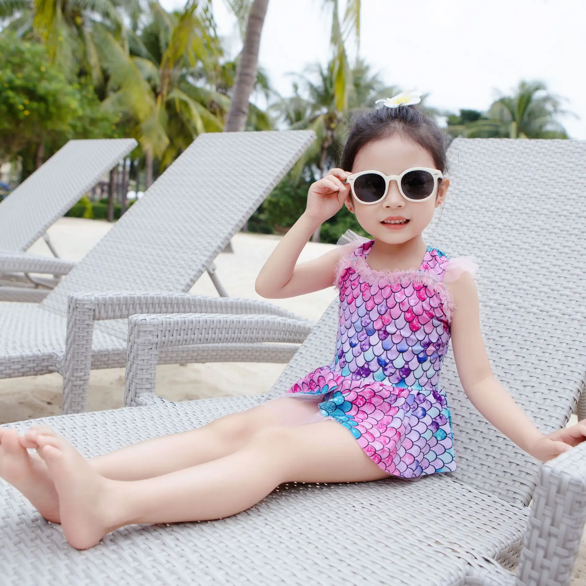 Toddler Swimsuits Beach One Piece Bathing Suit Girls Cute Monokini Kids Beacwear