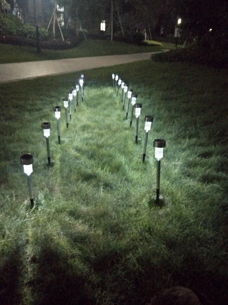Free shipping to USA&UK 10pcs 5W High Brightness Solar Power LED Lawn Lamps with Lampshades White & Silver