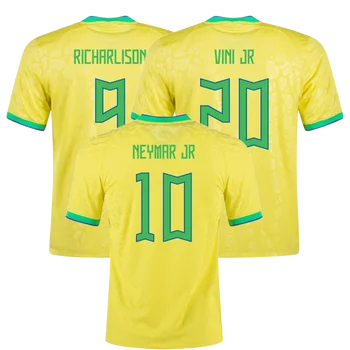 Wholesale Brazil Home Soccer Jersey 2022 9 Richarlision 20 Vini JR Home  Away Shirts Mens Uniform 10 Neymar JR Football Wear From m.