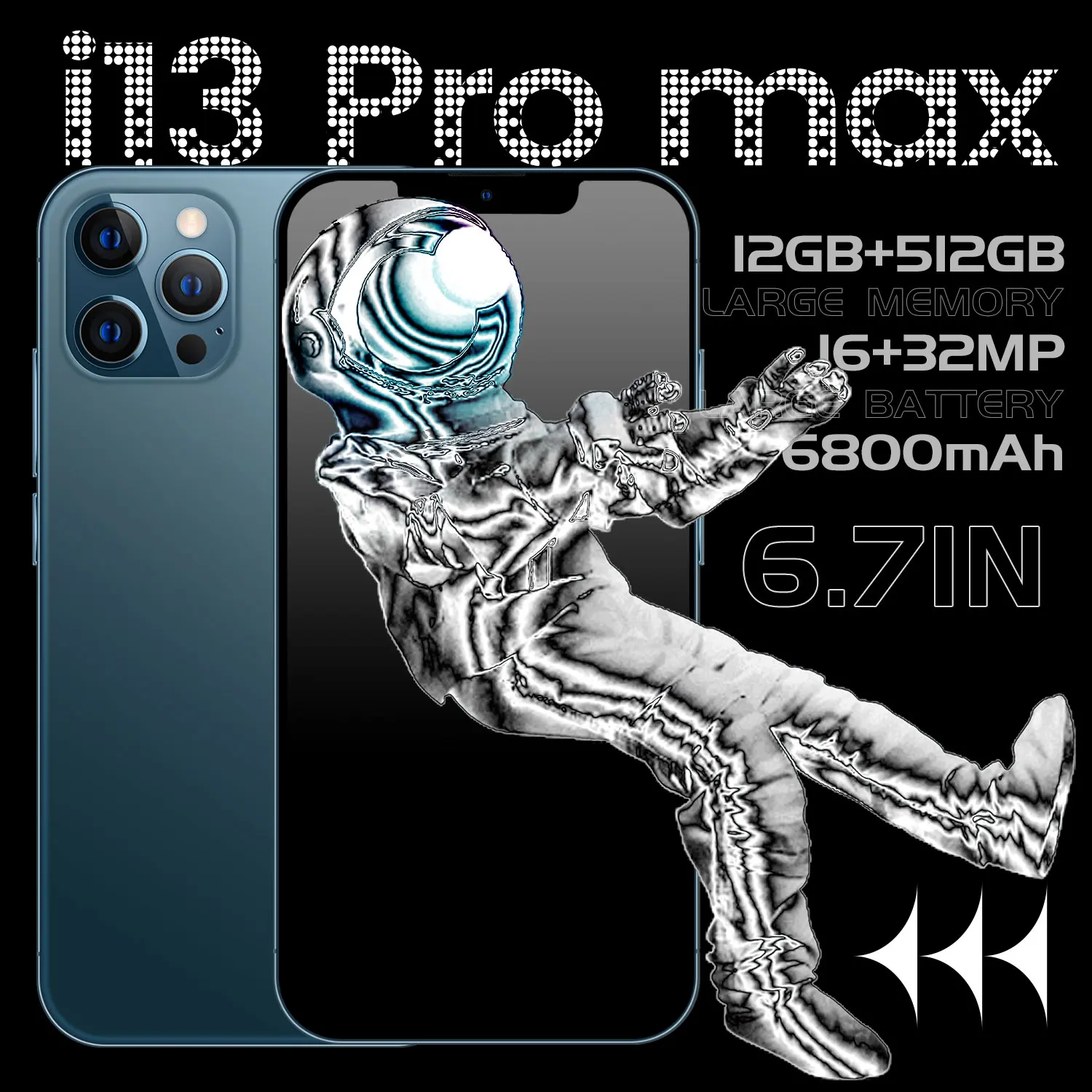 Новое поступление мобильный телефон PHONE13 PRO 12 Гб + 512 ГБ 6,7 дюймовый полный дисплей Android 10,0 мобильный телефон I13 PRO MAX сотовый телефон смартфон