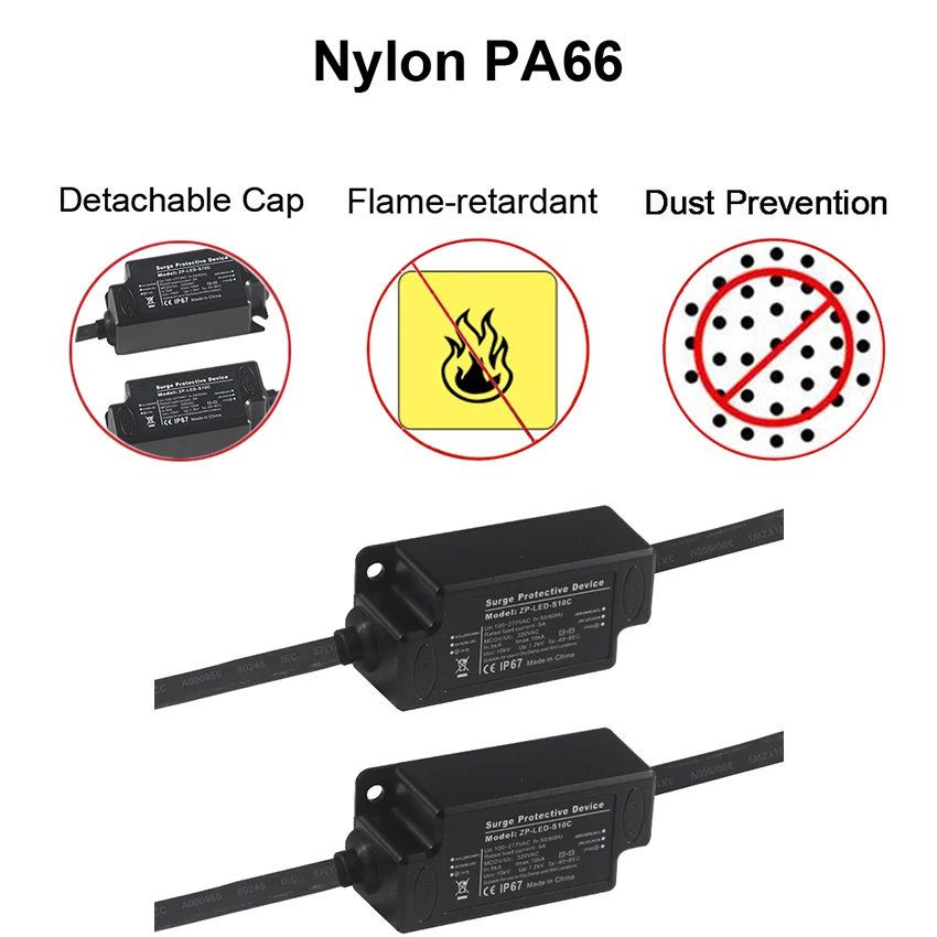 10kV 10kA Surge Protector SPD Series Connection Surge 320VAC Protective Device for Outdoor Street Light SPD
