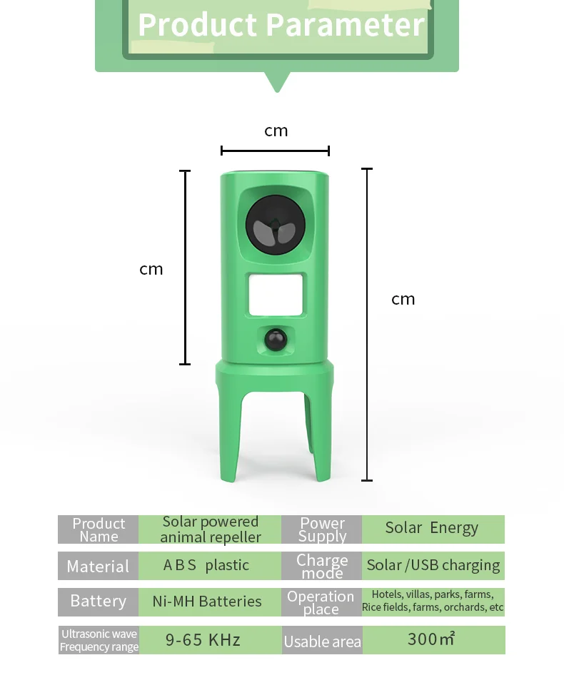 SAIJZEK Patent OEM ODM New Arrival Outdoor Pest Control Products Solar Animal Repeller Portable Ultrasonic Cats Repellent factory