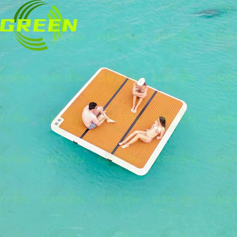 Modular Jet Ski Used Party Barge Pontoon Boat Inflatable Island Floating Lounger Air Sofa Floating Jet Ski Y Dock Water Mattress