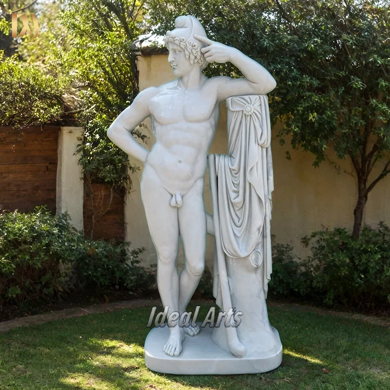 White Marble Greek Naked Sexy Dancing Statues for Garden & Plaza