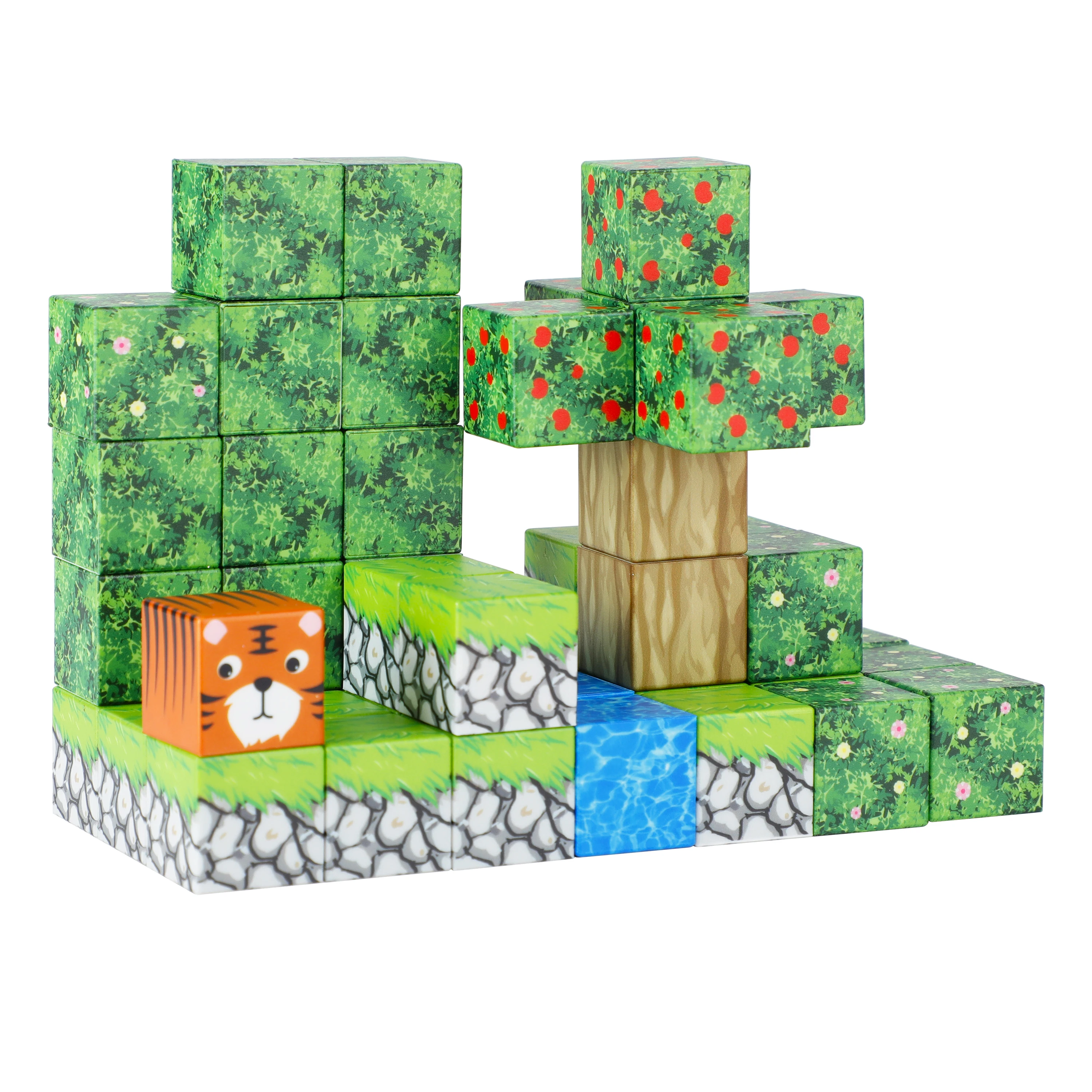 45PCS Mini World Magnet Blocks Build Mine Toys Set Magnetic World Set for Kids 1 Inch Can OEM EN71 CE CPC ASTM