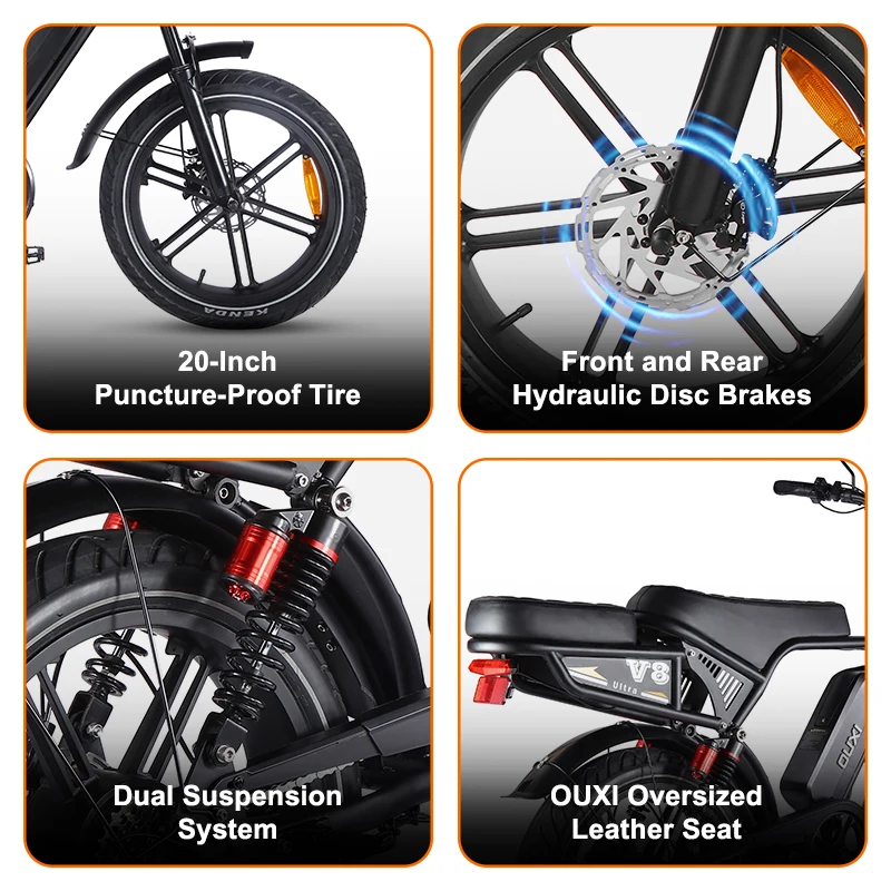 Ouxi V8電動ファットバイク 20インチファットタイヤEバイク EU・USAで