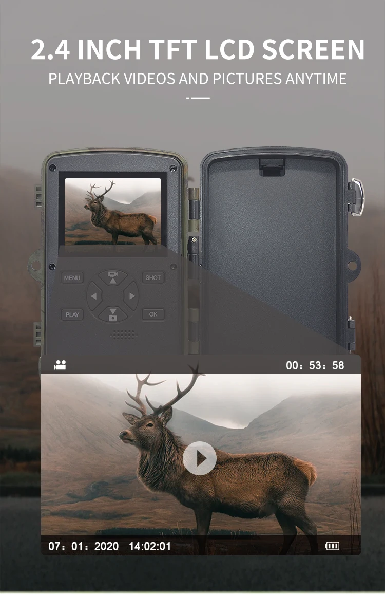 4K 32MP Wildlife Trail Kamera Fotofallen Bewegungsaktivierte Nachtsicht Bewegungssensor Kamera Video 4K Max 512G – Detail 3