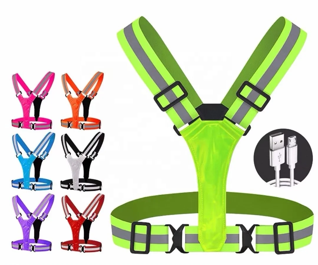 High Visible Led Flash Reflective Running Safety Vest For Men/women