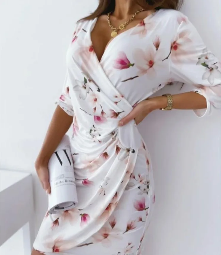 Summer Plus Size Magicmk Women Casual Dress Party Office Street Wear Print Floral Dresses