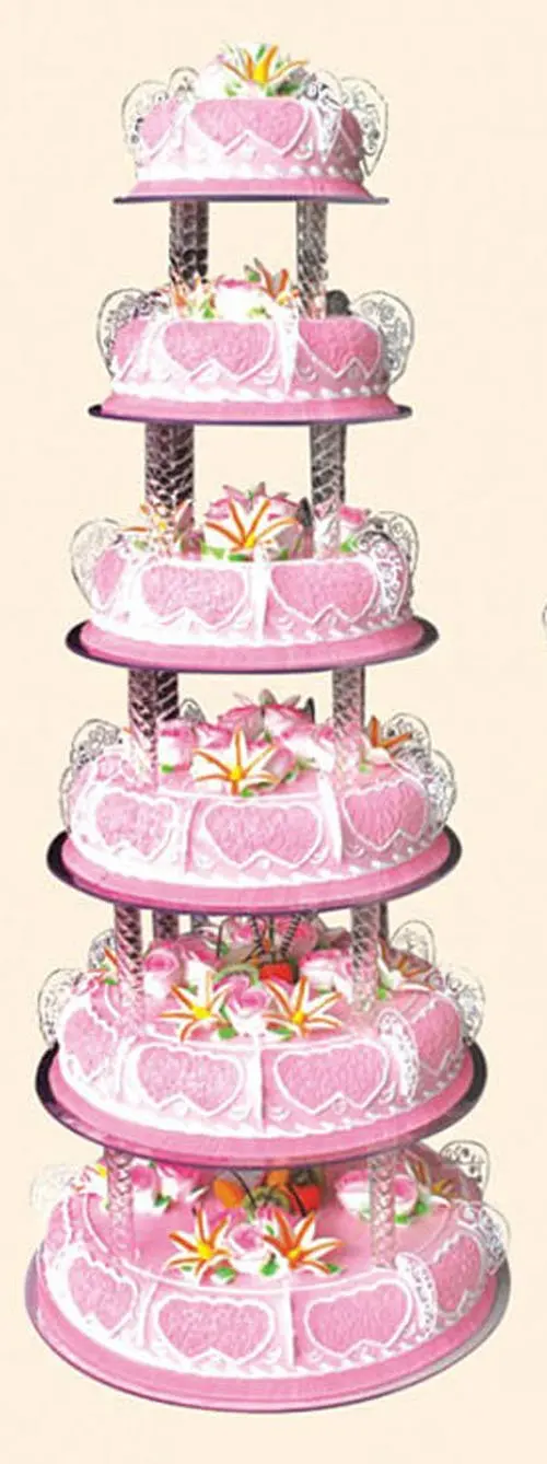 Hot-selling Layer Plastic Cake Display Stands Customizable