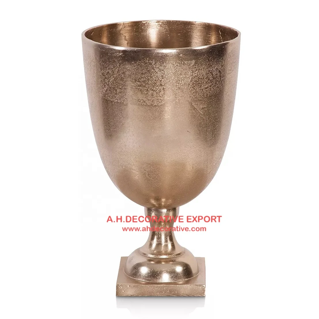 Aluminum Casting Tall Floor Vase Set Of 2 Silver Plated Large Home