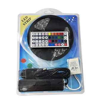 Flexible LED Strip kit 5050 RGB led strip set 5 meter 12v power adapter pack 44 key IR controller 5050 rgb led strip light kit