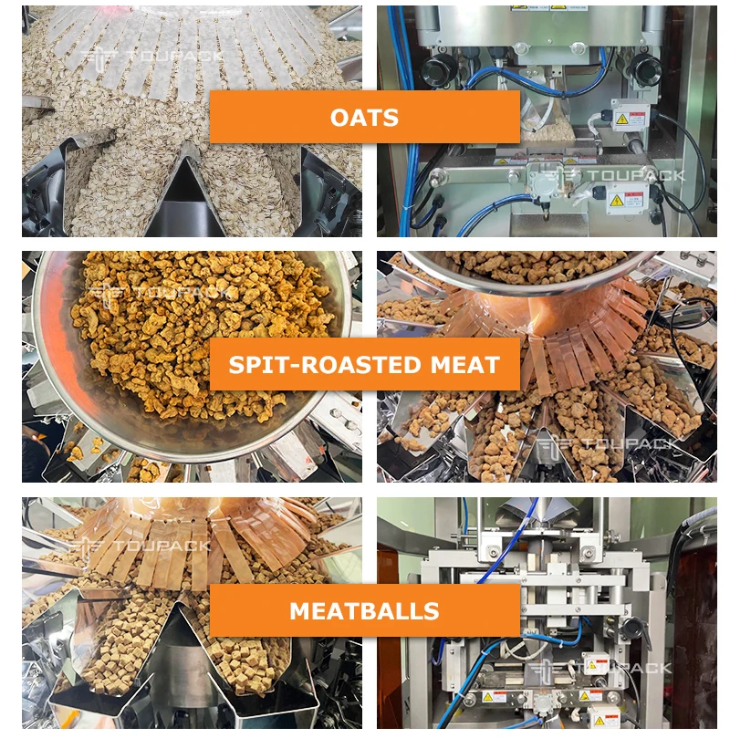 10/14 Hoppers Multihead Weigher Packing Machine with 220V50/60Hz and 1 Year Warranty for Food Packaging