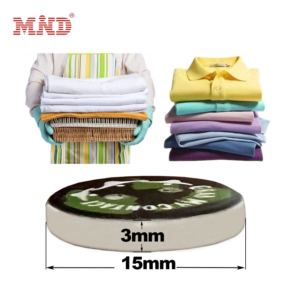 Washable Custom Printed PPS RFID Laundry NFC Tag Heat Resistance Garment Tracking Passive Programmable RFID Laundry Tags