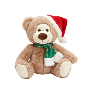 Wholesale Christmas Teddy Bear Stuffed Plush Christmas Gift with PP Cotton Filling