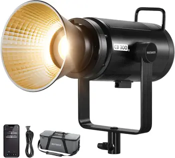 NEEWER CB300B 320W LED Video Light With APP Remote Control,All Metal Bi Color COB Continuous Output Lighting for Video Recording