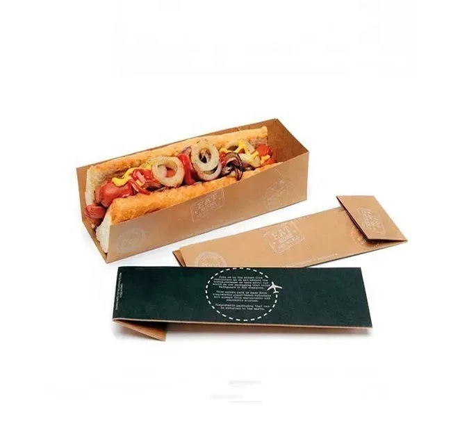 Support Customized Services Multicolor Portable Tray Takeaway Fast Food Container Hot Dog Box