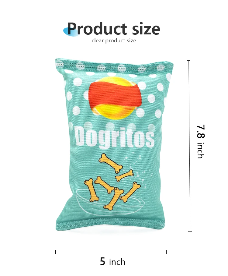 Pet Items Cyan Oxford Printed Potato Chips Dog Training Toys