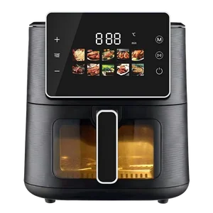 Large Capacity Fast Cooker Air Fryer Grill 8L Stainless Steel  Digital 10 Preset Cooking Menu Colorful Display Air Fryers