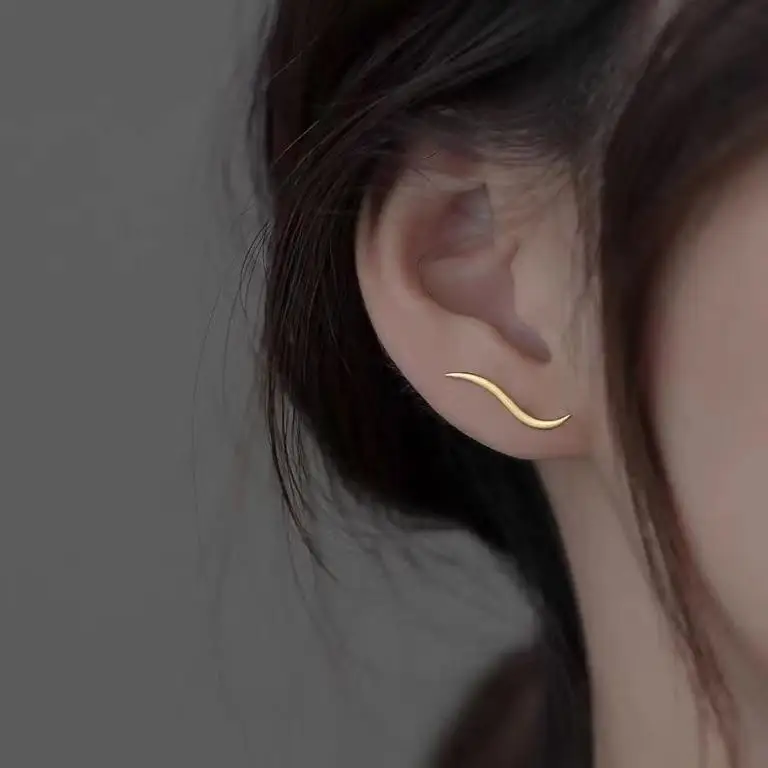 2022 Spring Summer New Trend Factory Wholesale South Korea Female Gold Plated Earrings for Wedding and Party Silver Gold Tones
