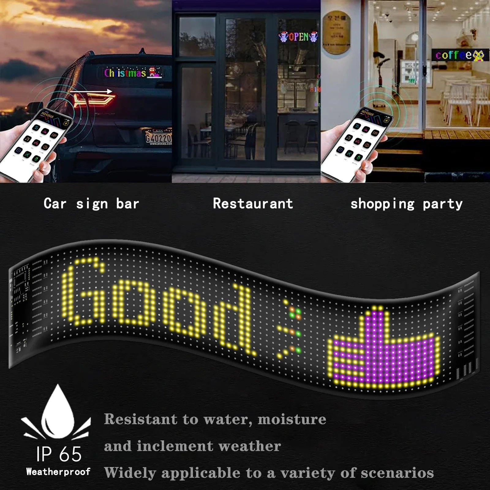Custom Text Pattern Animation Light Scrolling Bright Advertising LED ...