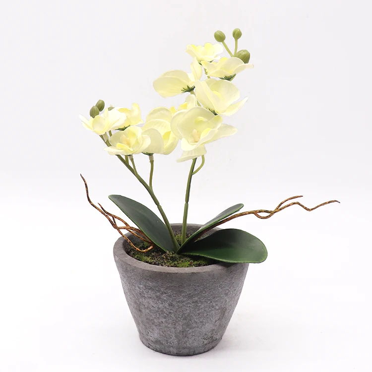 Maceta De Cerámica Artificial Para Plantas,Flores Blancas,Orquídeas,Phalaenopsis  - Buy Artificial Phalaenopsis,Orquídea De La Planta,Aritificial Orquídeas  Product on 