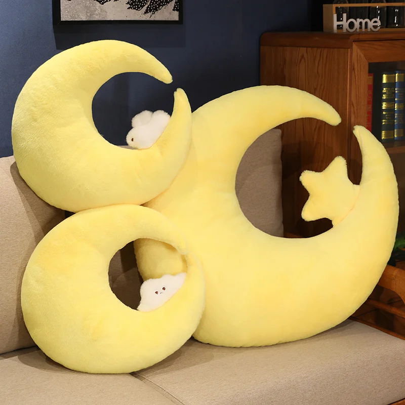 Soft Stuffed Plush Toys Cute Fun Moon Shape Pillow