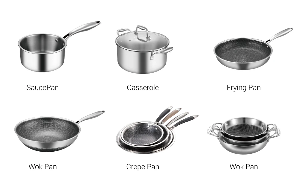 Factory Wholesale 30cm Stainless Steel Cooking Pan With