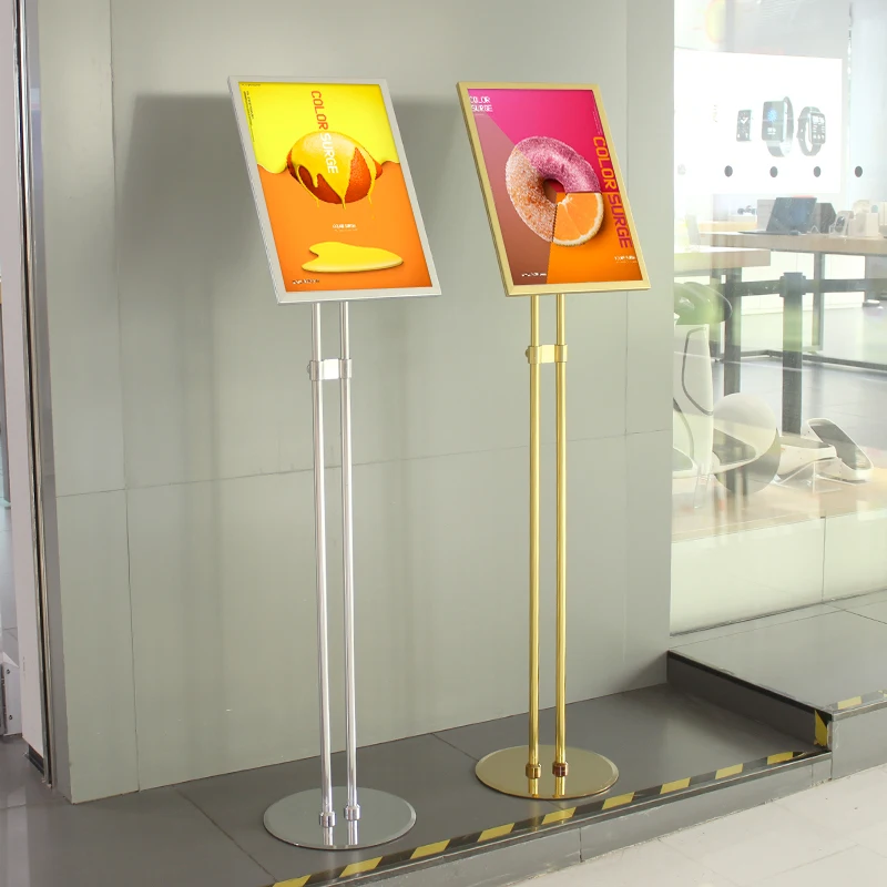 Wholesale menu stand a3 poster display floor stand a4 adjustable paper holder