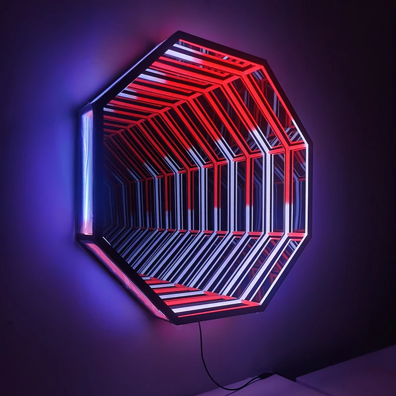 Octagonal Led Display Large Octagon Modern Nordic Luxury LED Glass Mirror