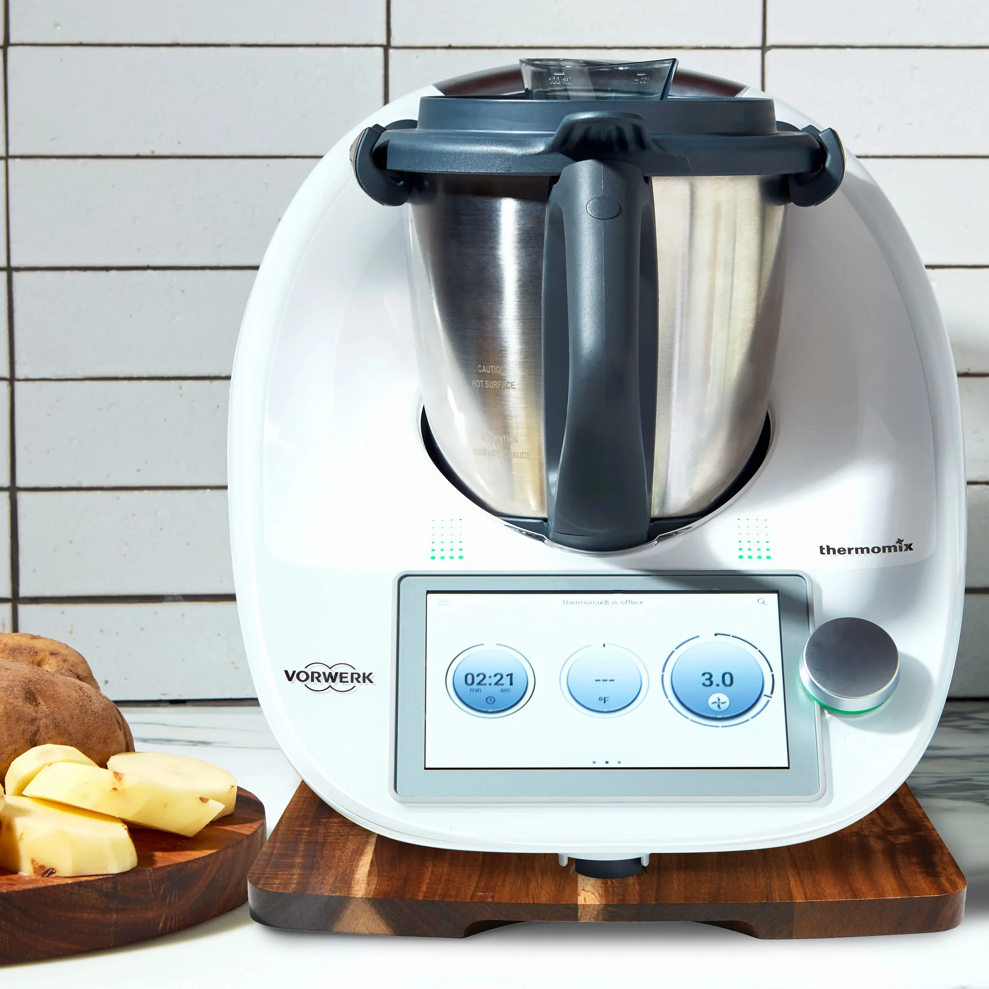 Кухонная деревянная раздвижная доска с подвижным ползунком легкая и надежная подставка для термомикса TM5