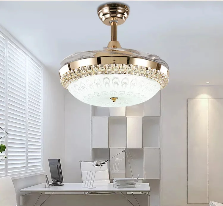 Led ceiling fan with light crystal fan light with remote led fan light