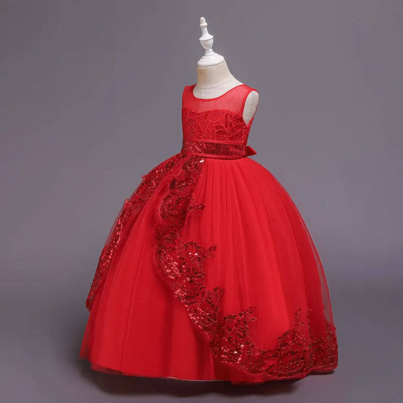 Kids Very Elegant Birthday Dresses Lovely Lace Sequins Summer Children ...