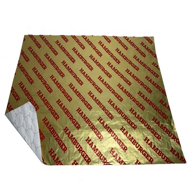 KOLYSEN food grade Insulated Foil Sandwich Wrap Sheets Aluminum Foil  Wrapping Paper burger Aluminum Foil Paper in china-Kolysen