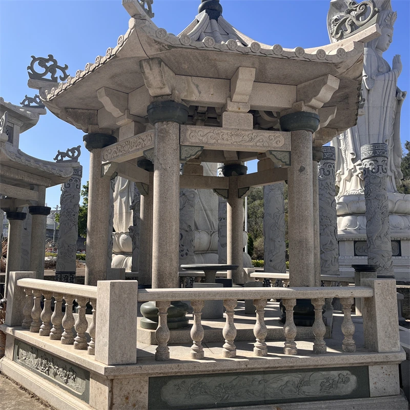 product custom high quality modern granite gazebo statue large outdoor garden sculpture with natural design for temple application-2