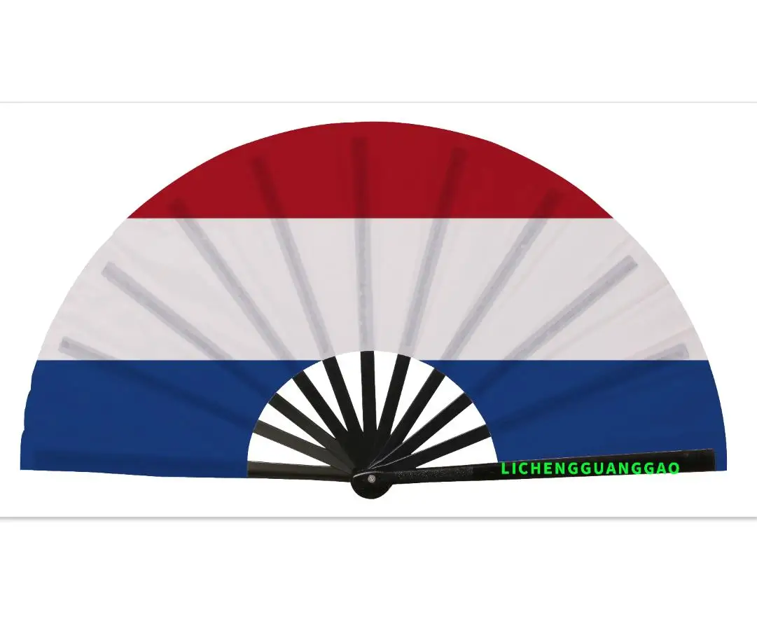 Custom Qatar National Flag Fan 2026 Football Match Day 48 Nations Folding Fan Large Handheld Fan Dance Fan Wholesale_voghion.com