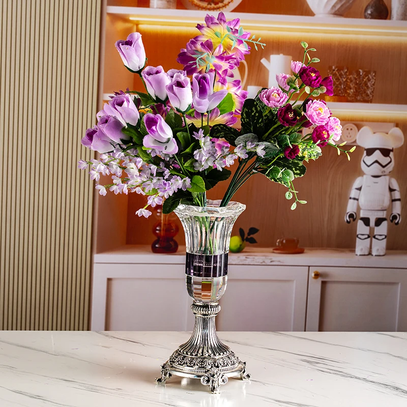 product wholesale unique design home decoration standing high end glass crystal vase-8
