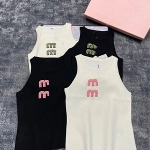 GX0080 Fashion Summer Clothing Boutique O-neck Letter Printed Tank Top Ladies Sleeveless Women's Tops Vest