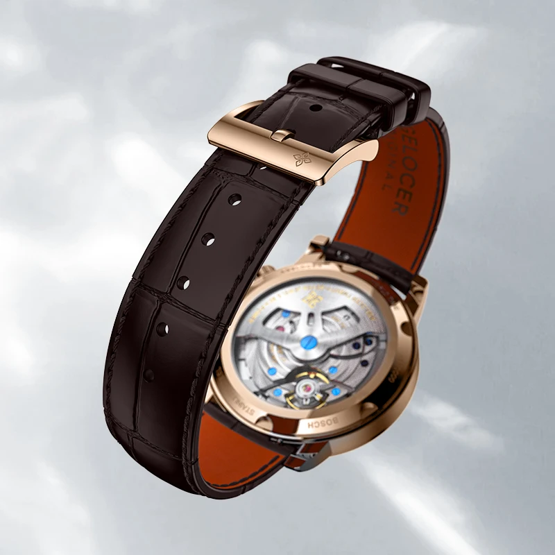 AGELOCER Original World Time Watch Men Gold Watch Business Formal Automatic Mechanical Watch Diamond Watch Birthday Gift for Men
